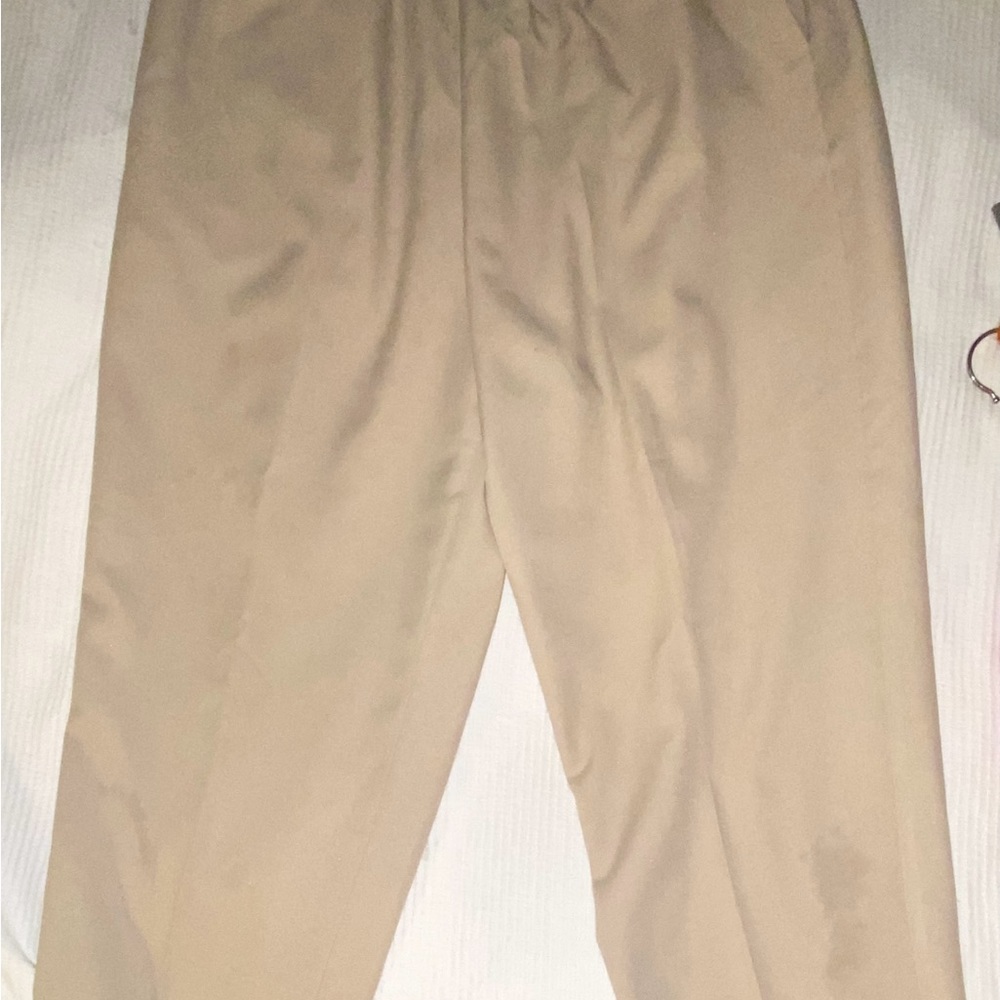 Alfred Dunner Womens Classics Casual Trouser Pants, Beige, 18W